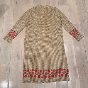 Tucker Silk Patterned Shirt Dress size Small